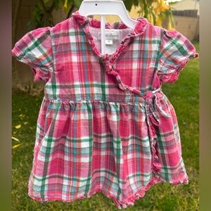 Ralph Lauren Pink and Green Plaid baby dress with diaper cover